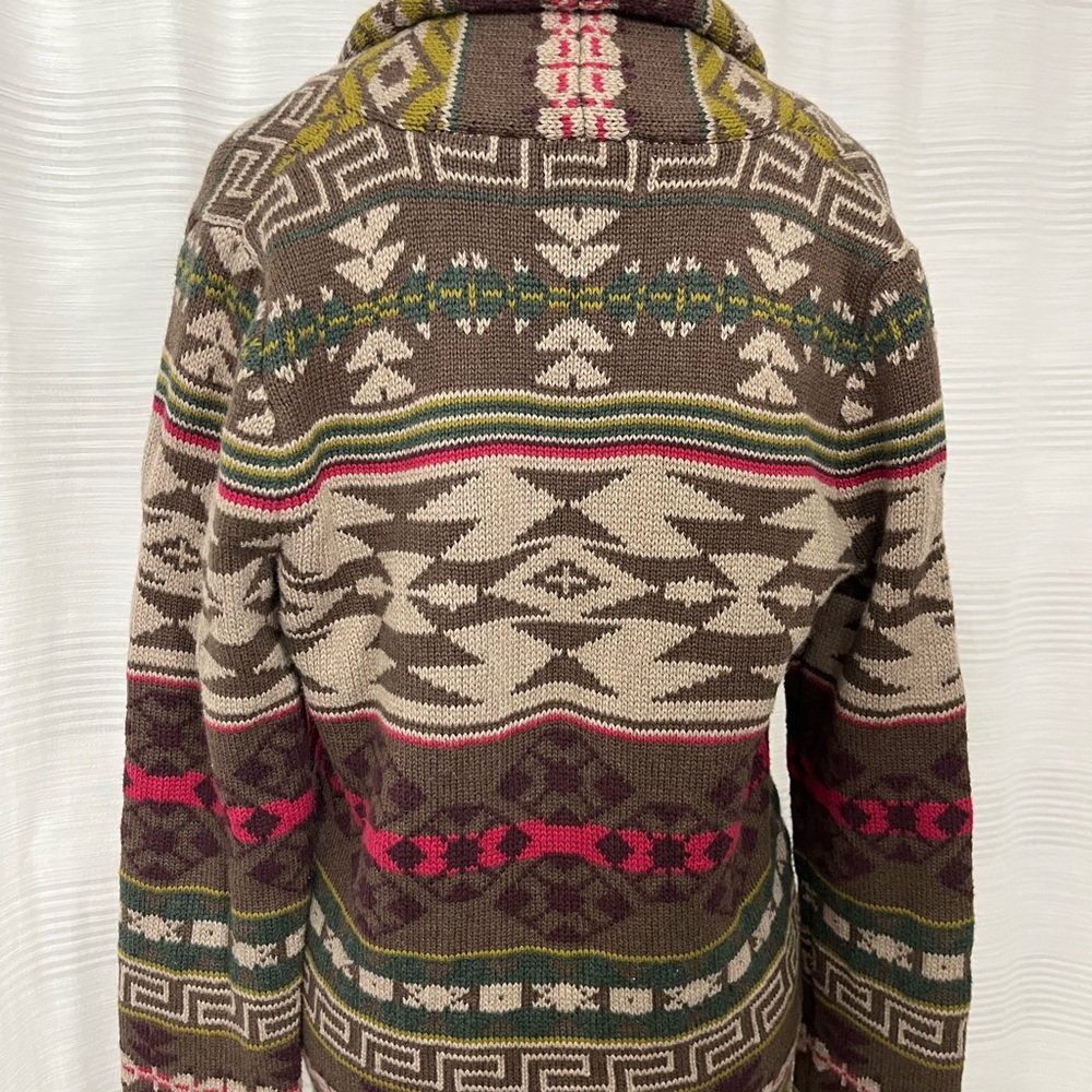 Eddie Bauer Green Aztec Print Button Front Cardig… - image 7